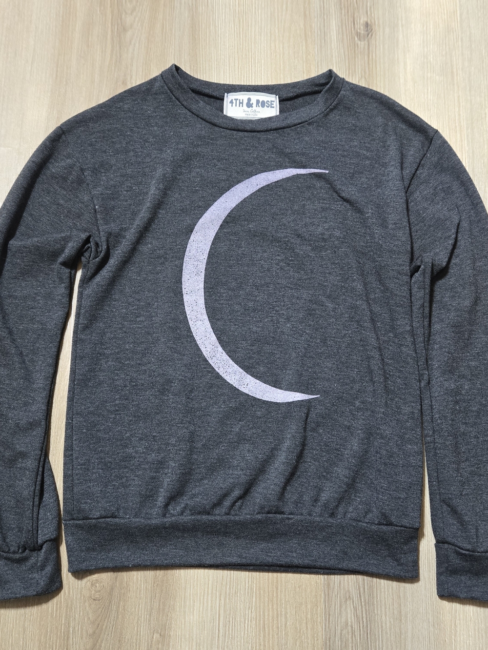 Women's Charcoal Crescent Graphic Long Sleeve Tee